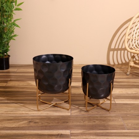 Kashpo on the stand "Hani" metal (set 2 pcs), diameter 30 and 25 cm
