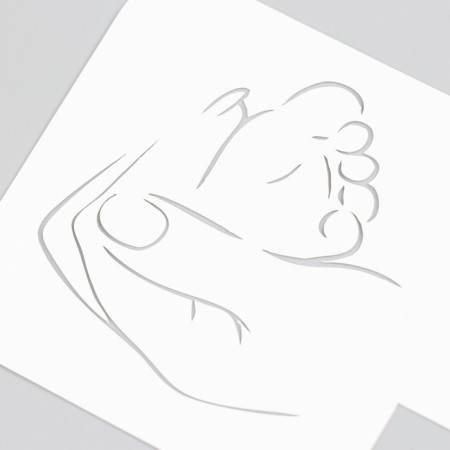 Plastic stencil "leg in the palm" 9x9 cm-2