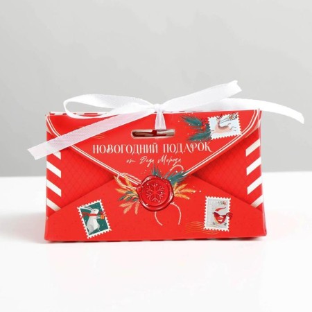Bonbonerka "New Year's Post", 10 x 5.5 x 5.5 cm, New Year-2