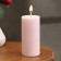 Candle-cylinder smooth, 5x10 cm, light pink, 6 hours