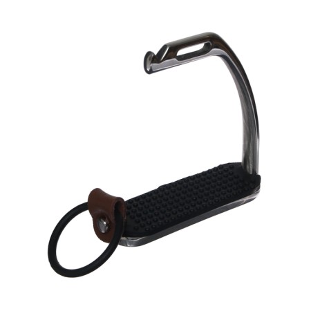Metal stirrup with rubber inserts, chrome, set 2 pcs-1