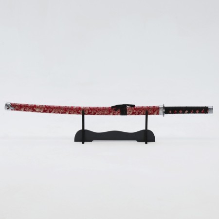 Souvenir weapon "Katana on the stand", Flower pattern on the scabbard, 89cm-1