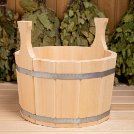 Gang made of linden, 9 l, round, stainless hoop-1