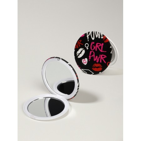 Mirror folding circle (2) C/took D7.3cm grl pwr black layer packet QF