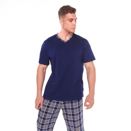 Kit (T -shirt/shorts) male, blue color/cage, size 68-3