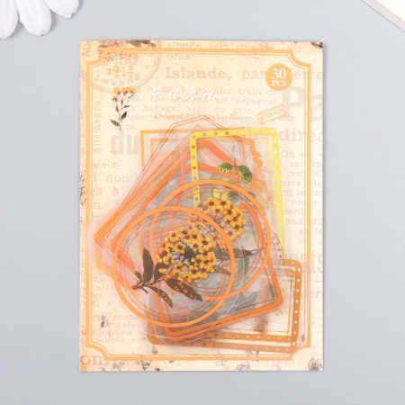 Stickers for creativity "Tags - yellow flowers" set of 30 pcs 0.2x8x11 cm-3