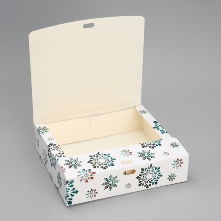 Gift box "Snowflakes", 20 x 18 x 5 cm, without tape, new year-3