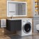 Tumbling for the washing machine Uperwood Magenta, 60 cm, suspended, black, with doors