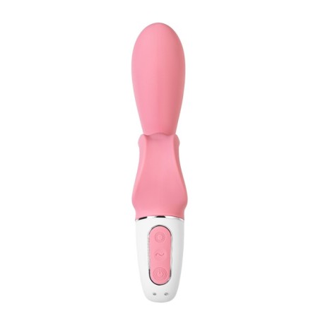 Unrealistic vibrator Satiffyer Hug Me, silicone, pink color-1