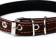 Leather collar on synthetic winterizer, Hedgehog 36 x 1.5 cm, Osh 20-30 cm, brown