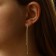 Hanging earrings with the rhinestones "celebrity" threads with beads, white color in gold, 12.5 cm