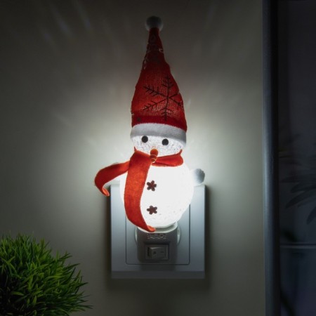 Nightlight "Snowman" LED white 6x6x18 cm Risalux-2