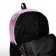 A backpack with a zipper, 3 outer pockets, lilac color