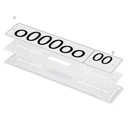 Frame under the license plate Pro, silicone with metal. Osnovaya, 1 pc., Fended, white Adfc035-4
