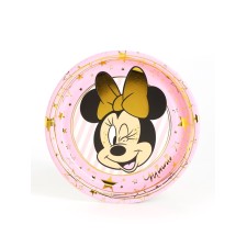 A disposable paper plate with embossing, 18 cm, Minnie Mouse