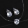 Set 2 objects: earrings, pendant "on the fishing line" classic, white color in silver, 30 cm