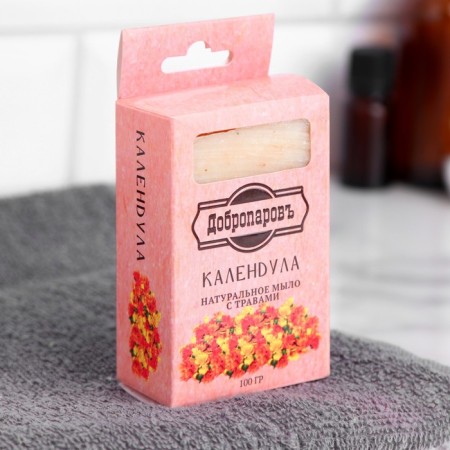 Natural soap with herbs in the box "calendula" 100 g of Dobroparov-1