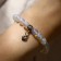 Bracelet ball No. 8 with a suspension heart "Moonstone", 18 size