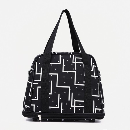 Lightning bag, external pocket, with an increase, black/white color-1