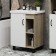 Tumba Onika Timber 60.01 with the COMO 60 shell, white matte / oak sonoma