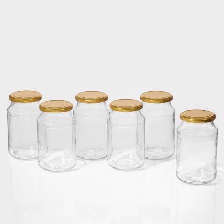A set of glass cans with a conservation lid, TO-82 mm, 0.9 l, 6 pcs