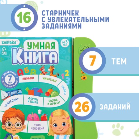 Teaching toy "Smart Book", sound, green color-1
