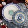 The pancake of Rishtan ceramics "Flowers", 32 cm, blue