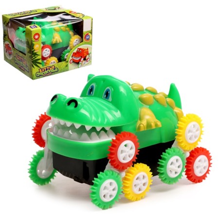 Crokodiye car-carrier, works on batteries, green color