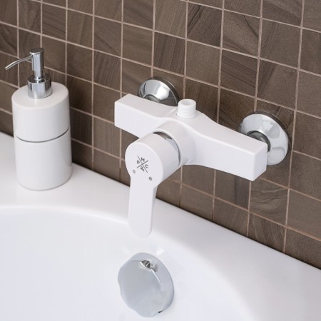 Shower mixer RMS PL5-003, single-leaf, without spout, without watering can, white-1