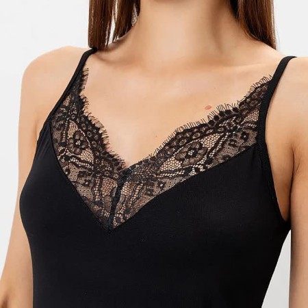 Night shirt female, black color, size 46-2