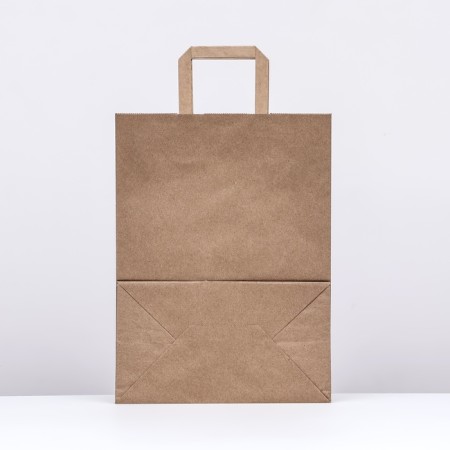 Paper package, flat handle Kraft 26 x 15 x 35 cm, 90 g/m²-1