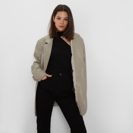 Women's jacket (eco-leather) Eco Leather, gray color, size 42-44-8