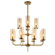 The lamp on the Indigo rod, 13014/12r Brass. 12x40W, E14, 850x850x765/1050 mm, amber color