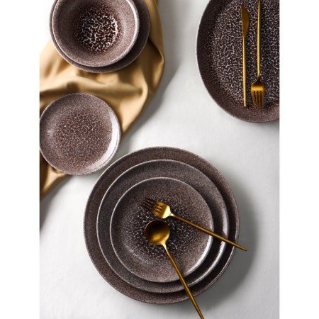 Porcelain deep -porcelain Natur Sand, 500 ml, D = 20 cm, brown color-4