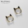 Cooping earrings Xuping cat, black color in gold, d = 1.6 cm