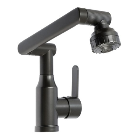 Kitchen mixer Zein Z3706, adjustable pouring 25 cm high, aerator of 2 modes, graphite-7