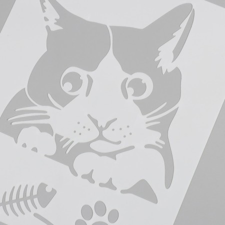 Plastic stencil "Cat" 21x29.7 cm-2