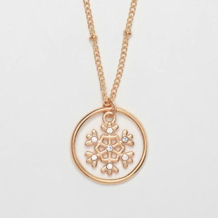 The pendant "New Year" snowflake in the ring, the color is white in gold, 45 cm-2