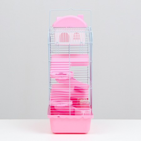 A cage for small rodents "Pigzon", with a filling, 23 x 17 x 40 cm, pink-2