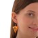 Earrings plastic "goodies" pizza, color orange-red