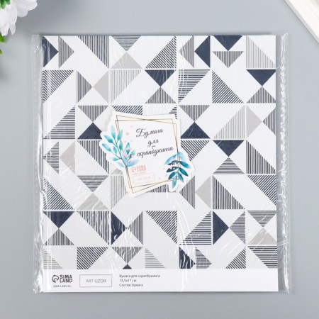 Scrapbooking paper bilateral "Scandinavia" density 180 grams 15.5x17 cm-5
