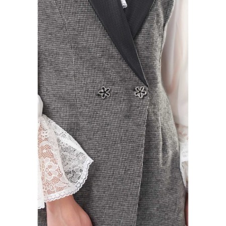 Women's vest, size 42, gray color, black-3