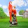 Garden figure "Medium parrots" 15x32x50cm
