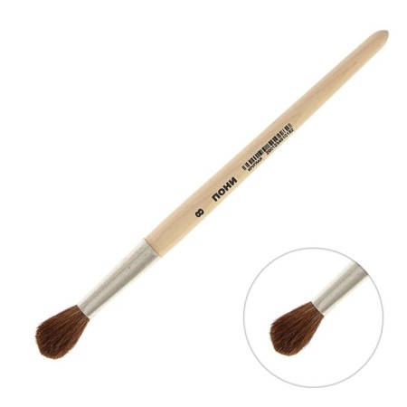 Round Brush No. 8 (clip diameter 8 mm; hair length 26 mm), wooden handle, calligrata-3