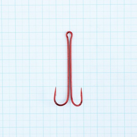 Double hook with a long fore -end Fish 2 Fish 303 No. 2/0, Red color, 55 mm-1
