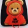 Baby backpack for the girl "Bear", 27x23 cm