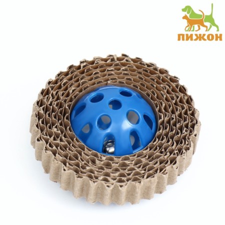 Bell ball with a tambourine, 5 cm, blue