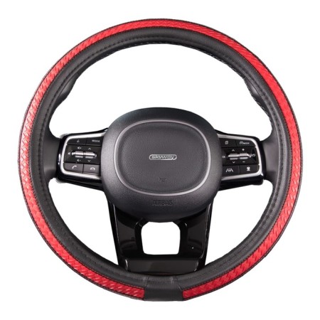 SkyWay Luxury-1 braid braid, black-red, eco-leather, s01102370-9