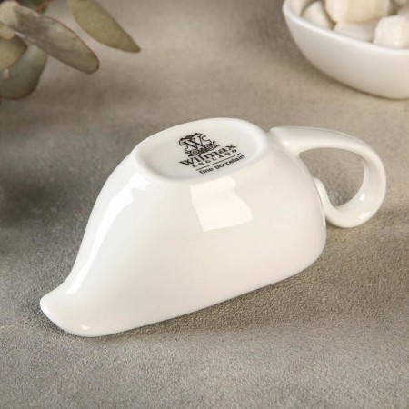 Porcelain saucer Wilmax, 100 ml, 13 × 6 × 5 cm, white color-2