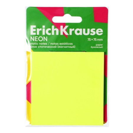 Static block (magnetic) 75x75, Erichkrause "Neon", 50 sheets yellow-1